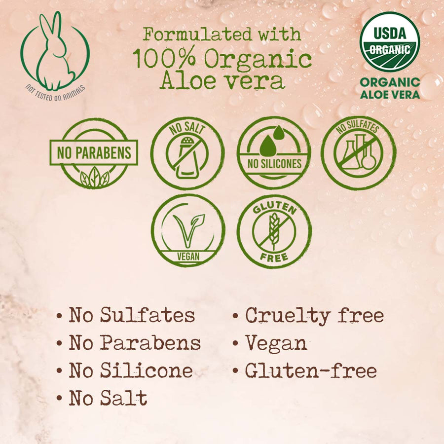 Organic Aloe Vera & Argan Oil Shampoo & Conditioner Set - 2 Bottles of 12 Fl Oz